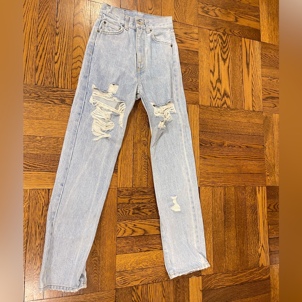 LF super high rise straight leg denim jeans